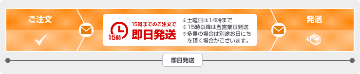 即日発送の流れ（既成品）のイメージ